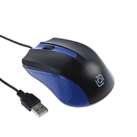 Мышь Oklick 225M, проводная, оптическая, 1200 dpi, USB, черно-синяя
