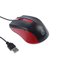 Мышь Oklick 225M, проводная, оптическая, 1200 dpi, USB, черно-красная