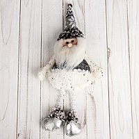 Мягкая игрушка "Зимний блеск" дед мороз ножки бусинки 9*27 см