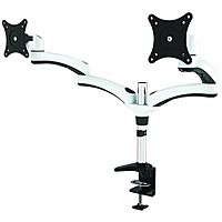 Кронштейн Cactus CS-VM-FE124D-AL, для двух мониторов, наклонно-поворотный, 15"-27", до 2 х 8 кг, серебристый