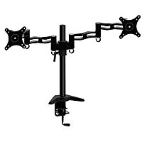 Кронштейн Cactus CS-VM-D08-BK, для 2-х мониторов, наклон-поворот, 13"-27", до 2х8 кг,черный
