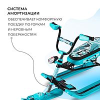 Снегокат Snowdrive СНД3/SD12 велоруль цвет голубой/черный
