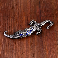 Сувенирный нож, 24,5 см, резные ножны, дракон на рукояти