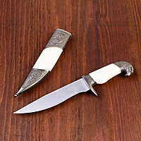 Сувенирный нож, рукоять белая с головой орла