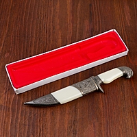 Сувенирный нож, рукоять белая с головой орла