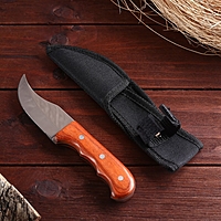 Нож нескладной, 16 см, в чехле, деревянная рукоять с выемками