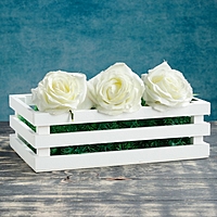 Кашпо флористическое, реечное, белое, 30×20×9,5 см