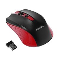 Мышь Smartbuy ONE 352, беспроводная, оптическая, 1600 dpi, USB, 2хААА, красно-черная