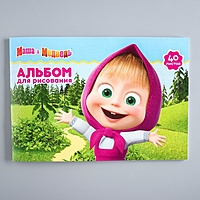 Альбом для рисования «Маша», А4 40 л., Маша и Медведь
