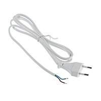 Шнур сетевой с вилкой, 1,5 м, ШВВП 2 х 0.5 мм2, белый