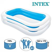 Бассейн надувной Семейный 262х175х56см 56483NP INTEX