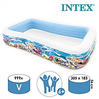 Бассейн надувной Морское дно 305х183х56см 58485NP INTEX