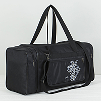 Сумка спортивная, отдел на молнии, 3 наружных кармана, цвет чёрный