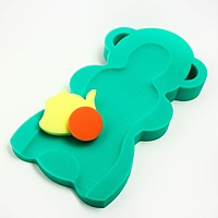 Губка для купания Макси "Мишка", цвет зеленый, синий