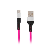 Кабель LuazON, micro USB - USB, 2 A, 1 м, оплётка нейлон, разноцветный