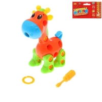 Конструктор отвёрточный " Жирафик", 16 деталей, цвета МИКС