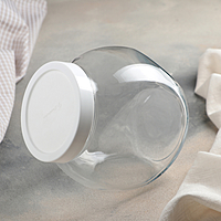 Банка с белой пластиковой крышкой 1,7 л "Белла"