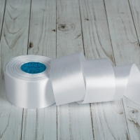 Лента атласная, 50мм, 33±2м, №001, цвет белый