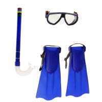 Набор для плавания, 3 предмета: маска, трубка, ласты безразмерные, в пакете, цвета МИКС