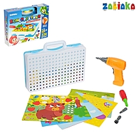 Конструктор винтовой «Конструктики» с шуруповёртом, 224 детали