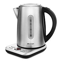 Чайник электрический Kitfort KT-661, 2200 Вт, 1.7 л, регулировка температуры, на подставке, серебристый