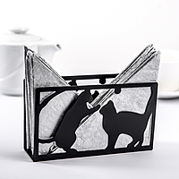 Салфетница "Кошки", цвет чёрный