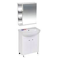 Комплект мебели Тура 60: тумба с раковиной + шкаф-зеркало