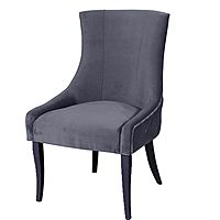 Стул «Марцио», ткань велюр, молдинг никель, опоры массив венге, цвет грей