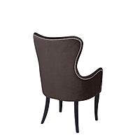 Кресло «Лари», ткань велюр, молдинг бронза, опоры массив венге, цвет шоколад