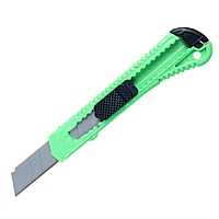 Нож канцелярский с лезвием 18 мм, с металлическими направляющими, с фиксатором, микс
