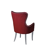Кресло «Лари», ткань велюр, молдинг бронза, опоры массив белый, цвет берри