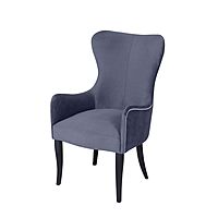 Кресло «Лари», ткань велюр, молдинг бронза, опоры массив венге, цвет грей