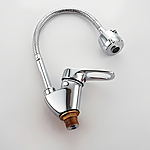 Смеситель для кухни Haiba HB4304-3 гибким изливом гайка хром