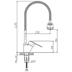 Смеситель для кухни Haiba HB4304-3 гибким изливом гайка хром