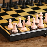 Игра настольная 3 в 1: шашки, шахматы, нарды, поле 19 × 19 см, в коробке