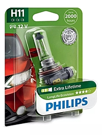 Лампа Philips LongLife EcoVision H11 12V 55W 12362LLECOB1
