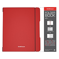 Тетрадь А5+ 48л кл съемная пласт.обложка ErichKrause FolderBook, красный, 48019