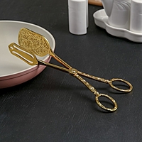 Щипцы кулинарные "Рахат золото" прямоугольные 22 см