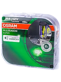 Лампа Osram AllSeason Super H4 12V 60/55W 2 шт. 64193ALS-HCB