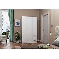 Шкаф распашной трёхстворчатый «Клик Мебель. Лофт», 1200×580×2020 мм, цвет белый