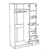 Шкаф распашной трёхстворчатый «Клик Мебель. Лофт», 1200×580×2020 мм, цвет белый