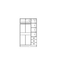 Шкаф распашной трёхстворчатый «Клик Мебель. Лофт», 1200×580×2020 мм, цвет белый