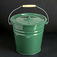Ведро зелёное с крышкой, объём 12 л