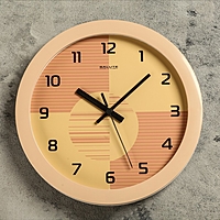 Часы настенные круглые "Четвертинки", d=30 см, бежевые