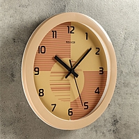 Часы настенные круглые "Четвертинки", d=30 см, бежевые