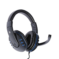 Наушники полноразмерные Warhead G-160, игровые, микрофон, кабель 2.5 м, черно-синие