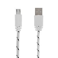 Кабель LuazON, micro USB - USB, 1 А, 1 м, оплётка нейлон, белый