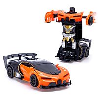 Робот радиоуправляемый «Спорткар», трансформируется, работает от батареек, цвета МИКС