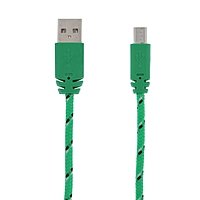 Кабель LuazON, micro USB - USB, 1 А, 1 м, оплётка нейлон, зелёный