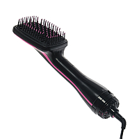 Фен-щетка для волос LuazON LFS-01, 220 В, 1600 Вт, 3 режима, чёрно-розовый